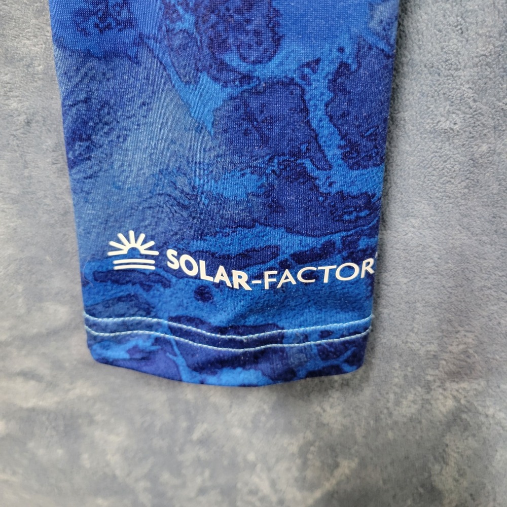 Habit Mens Medium Blue Quarter Zip‎ Long Sleeve Solar Factor Shirt - Picture 3 of 8